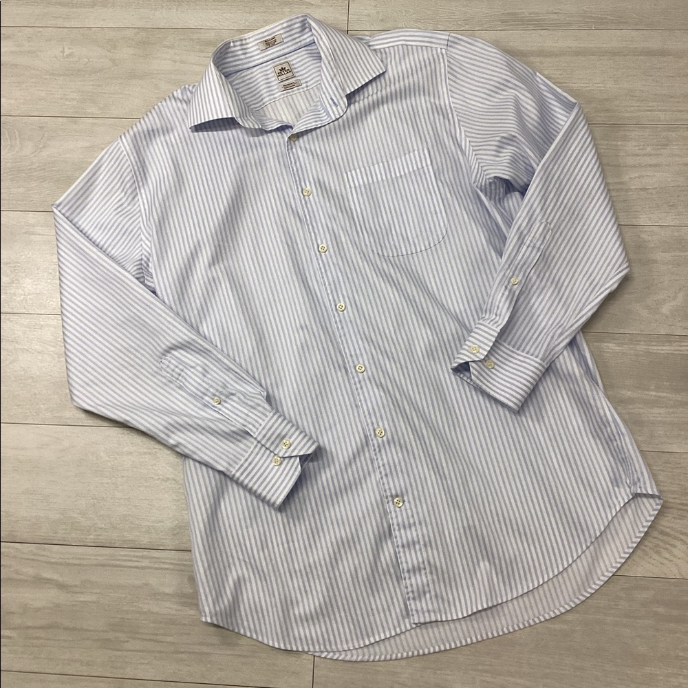 Peter Millar Nanoluxe Long Sleeve Button Up Shirt Men's 16.5 Long